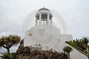 A small chapel of the 18th century - Tempel El Penon del Fraile on top of a volcanic lump.