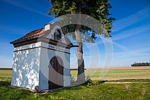 Small chapel roadside shrine next to the road.