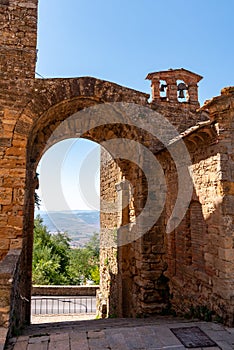 Small chapel San Felice at the city wall of Volterra in the Tuscany