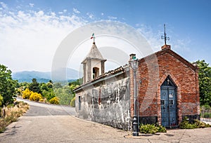 Small chapel in Sicily on a north road to the majestic volcano E