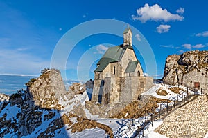 Small chapel on the summit of Wendelstein mountain