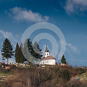 Small chapel with trees