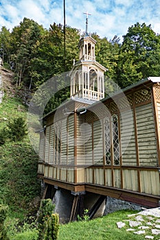 Small chappel in Ojcow valley built over a river