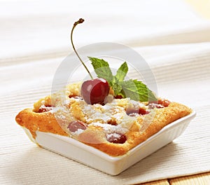 Small cherry sponge cake