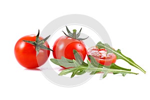 Small cherry tomato and arugula