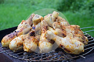 Small chicken on barbecuegrill