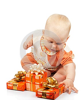 Small child with gifts