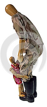 Child hugging Soldier