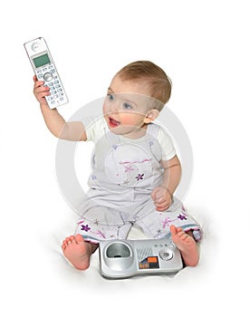 The small child with phone