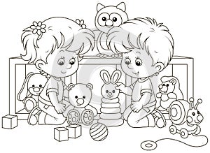 Small children playing in a nursery