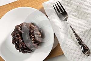 Small Chocolate Bunt cake with a fork