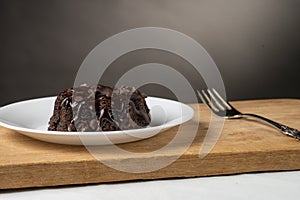 Small Chocolate Bunt cake with a fork
