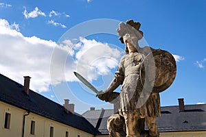 Small Christian warrior statue from Matyas Braun, 1731, Kuks, Hradec Kralove region, Trutnov district, Czech Republic