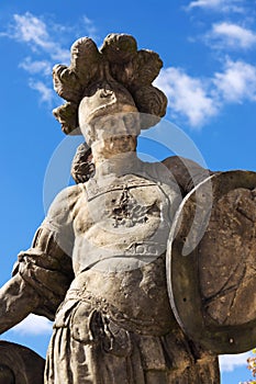 Small Christian warrior statue from Matyas Braun, 1731, Kuks, Hradec Kralove region, Trutnov district, Czech Republic