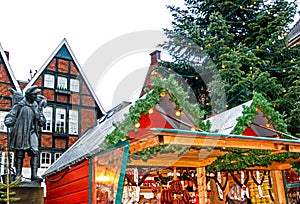 Small Christmas Market in Muenster is one of five distinct markets scattered across the Altstadt, Germany photo