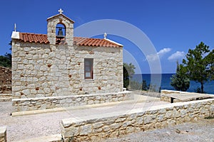 Small church on the coast of Crete in Greece