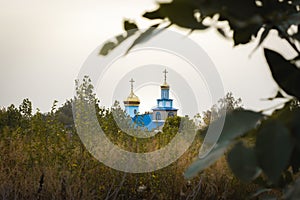 A rustic small church with different compositions and lights.