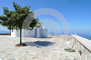 Small church on the hill on Rhodes island, Greece