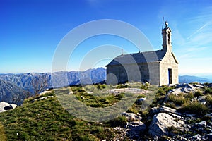 Small church in the mountains Orjen, Montenegro