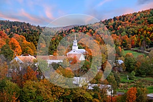 Small church in Topsham village in Vermont