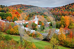 Small church in Topsham village in Vermont