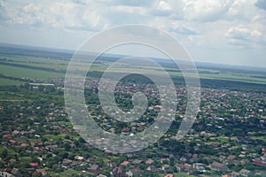 Small city on aerial view