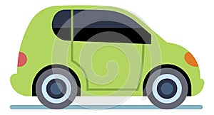 Small city car. Green eco electric auto
