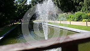 Small city fountain in the Park.