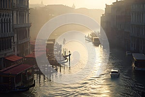 a small city with many water canals on the water and boats