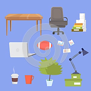 Small clipart collection with office furniture