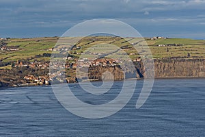 Small coastal town on coastal clifftops