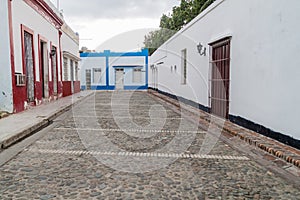 Small cobblestoned street in the center of Bayamo, Cu photo