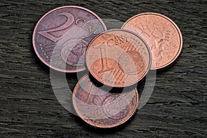 Small coins in euro cents