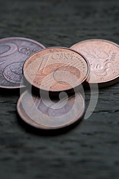 Small coins in euro cents