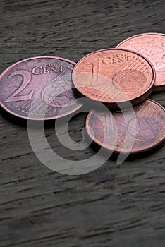 Small coins in euro cents