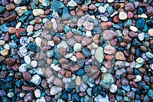 Small color stones, close-up pebbles