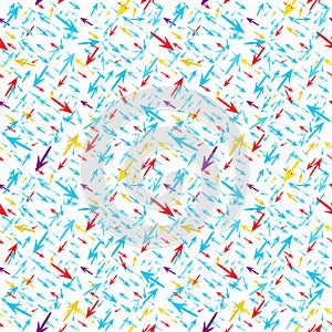 Small colored arrows on a white background Seamless geometric pattern