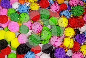 Small colored pompons