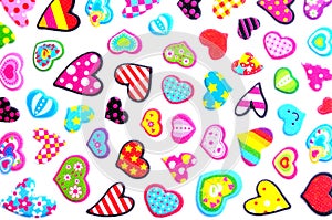 Small colorful hearts