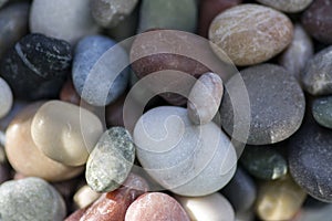 Small colorful pebbles background, simplicity, daylight, stones