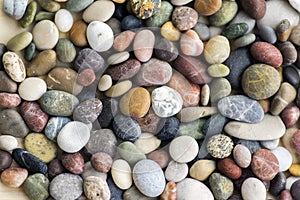Small colorful pebbles background, simplicity, daylight, stones