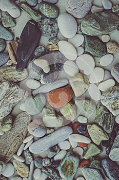 Small colorful sea pebble background