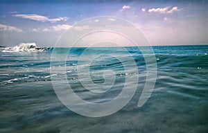 small commotion on surface sea