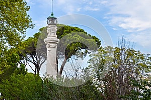 Small communications tower among trees in Rome