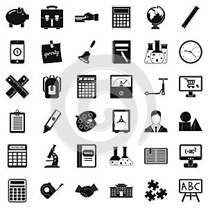Small computer icons set, simple style