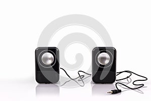 Small computer speakers.