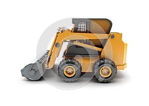 Small construction utility vehicle isolated