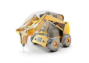 Small construction utility vehicle isolated