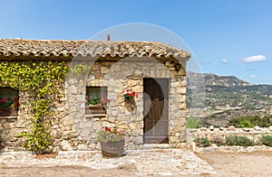 Small cottage overlooking the mountains in historic village Siurana