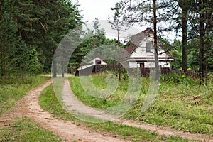 Small country house in Russia for summer holidays, built almost in the forest far from neighbors